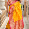 Mesmeric Yellow Soft Banarasi Silk Saree With Twirling Blouse Piece