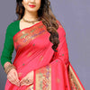 Eloquence Pink Paithani Silk Saree With Ailurophile Blouse Piece