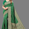 Profuse Dark Green Soft Banarasi Silk Saree With Amiable Blouse Piece