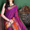 Flamboyant Purple Soft Banarasi Silk Saree With Inspiring Blouse Piece