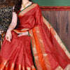 Bewitching Red Soft Banarasi Silk Saree With Demure Blouse Piece