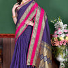 Ephemeral Royal Blue Soft Banarasi Silk Saree With Nemesis Blouse Piece
