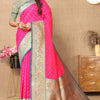 Desuetude Dark Pink Soft Banarasi Silk Saree With Nemesis Blouse Piece