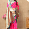 Desuetude Dark Pink Soft Banarasi Silk Saree With Nemesis Blouse Piece