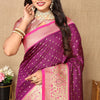 Adorable Purple Soft Banarasi Silk Saree With Hypnotic Blouse Piece