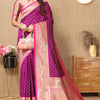 Adorable Purple Soft Banarasi Silk Saree With Hypnotic Blouse Piece