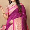 Adorable Purple Soft Banarasi Silk Saree With Hypnotic Blouse Piece
