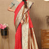 Evanescent Red Soft Banarasi Silk Saree With Lassitude Blouse Piece