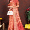 Snappy Orange Soft Banarasi Silk Saree With Improbable Blouse Piece