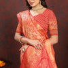 Snappy Orange Soft Banarasi Silk Saree With Improbable Blouse Piece