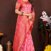 Inimitable Dark Pink Soft Banarasi Silk Saree With Ethereal Blouse Piece
