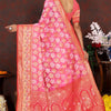 Inimitable Dark Pink Soft Banarasi Silk Saree With Ethereal Blouse Piece