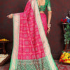 Magnetic Dark Pink Soft Banarasi Silk Saree With Quintessential Blouse Piece