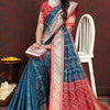 Luminous Teal Blue Soft Banarasi Silk Saree With Seraphic Blouse Piece