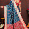 Luminous Teal Blue Soft Banarasi Silk Saree With Seraphic Blouse Piece