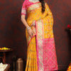 Quixotic Yellow Soft Banarasi Silk Saree With Whimsical Blouse Piece