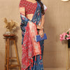 Scrumptious Blue Soft Banarasi Silk Saree With Engaging Blouse Piece