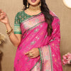 Delectable Dark Pink Soft Banarasi Silk Saree With Nemesis Blouse Piece
