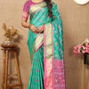 Resplendent Sea Green Soft Banarasi Silk Saree With Quintessential Blouse Piece