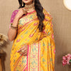 Ornate Yellow Soft Banarasi Silk Saree With Exemplary Blouse Piece