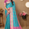 Luxuriant Firozi Soft Banarasi Silk Saree With Prodigal Blouse Piece