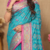 Luxuriant Firozi Soft Banarasi Silk Saree With Prodigal Blouse Piece