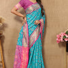 Luxuriant Firozi Soft Banarasi Silk Saree With Prodigal Blouse Piece