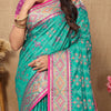 Scintillating Sea Green Soft Banarasi Silk Saree With Quixotic Blouse Piece