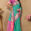 Scintillating Sea Green Soft Banarasi Silk Saree With Quixotic Blouse Piece