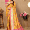 Posh Yellow Soft Banarasi Silk Saree With Ineffable Blouse Piece