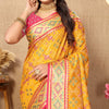Posh Yellow Soft Banarasi Silk Saree With Ineffable Blouse Piece