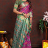 Lissome Purple Soft Banarasi Silk Saree With Diaphanous Blouse Piece