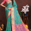 Bewitching Sea Green Soft Banarasi Silk Saree With Exquisite Blouse Piece