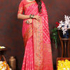 Mesmerising Dark Pink Soft Banarasi Silk Saree With Precious Blouse Piece