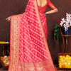 Mesmerising Dark Pink Soft Banarasi Silk Saree With Precious Blouse Piece