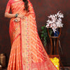 Jazzy Orange Soft Banarasi Silk Saree With Groovy Blouse Piece