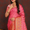 Lagniappe Dark Pink Soft Banarasi Silk Saree With Chatoyant Blouse Piece
