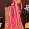 Lagniappe Dark Pink Soft Banarasi Silk Saree With Chatoyant Blouse Piece