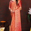 Pleasant Orange Soft Banarasi Silk Saree With Radiant Blouse Piece