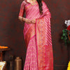 Blooming Pink Soft Banarasi Silk Saree With Glowing Blouse Piece