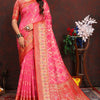 Gleaming Dark Pink Soft Banarasi Silk Saree With Gorgeous Blouse Piece