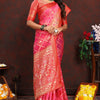 Gleaming Dark Pink Soft Banarasi Silk Saree With Gorgeous Blouse Piece