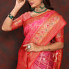 Gleaming Dark Pink Soft Banarasi Silk Saree With Gorgeous Blouse Piece