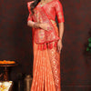 Invaluable Orange Soft Banarasi Silk Saree With Appealing Blouse Piece
