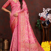 Groovy Pink Soft Banarasi Silk Saree With Pleasant Blouse Piece