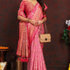 Groovy Pink Soft Banarasi Silk Saree With Pleasant Blouse Piece