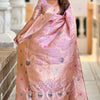 Supernal Levender Soft Banarasi Silk Saree With Effulgent Blouse Piece