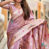 Supernal Levender Soft Banarasi Silk Saree With Effulgent Blouse Piece