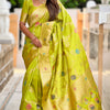 Flamboyant Parrot Soft Banarasi Silk Saree With Precious Blouse Piece