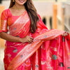 Exquisite Pink Soft Banarasi Silk Saree With Stunner Blouse Piece